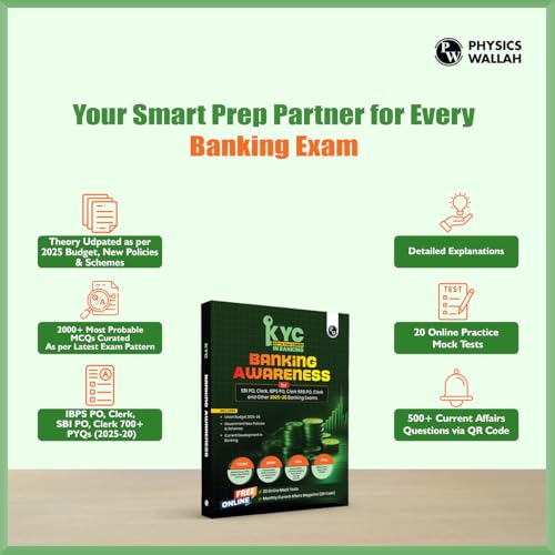 Image of PW KYC Banking Awareness | Chapterwise Theory, Exercise, Past Year Questions (PYQ) For SBI PO, Clerk, IBPS PO, Clerk, RRB, PO, Clerk, RBI & Other Banking Exams 2025- 26 | Free 20 Online Tests