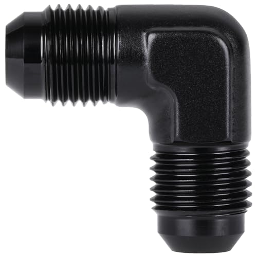 Podavelle 6AN Male to 6AN Male Flare 90 Degree Union Coupler Fitting Adapter Aluminum Black by Podavelle - Used condition - US$10.60