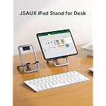 JSAUX Universal Tablet Stand, Fold-Flat Adjustable Holder, Gray - Image 2