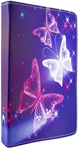 Universal 10 Inch Tablet Case Cover - Premium PU Leather 360 Degree Rotating Stand Folio Wallet Case + Free Stylus Pen (Butterfly Blue)