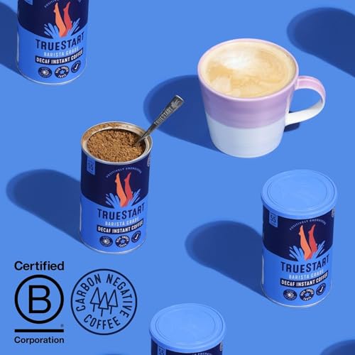 TrueStart Barista Grade Decaf Coffee – 100% Full Flavour Instant Coffee, 2 Pack (100g Each, 110 Cups), Mycotoxin-Free & Rich in Antioxidants, Premium Freeze-Dried, Smooth Rich Roast, Decaffeinated