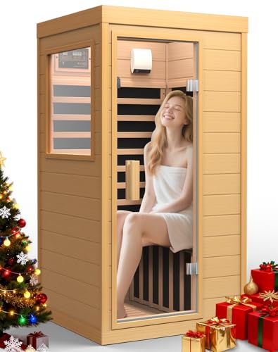 OUTARFIE Sauna Infrared Sauna, Hemlock 1 Person Dry...