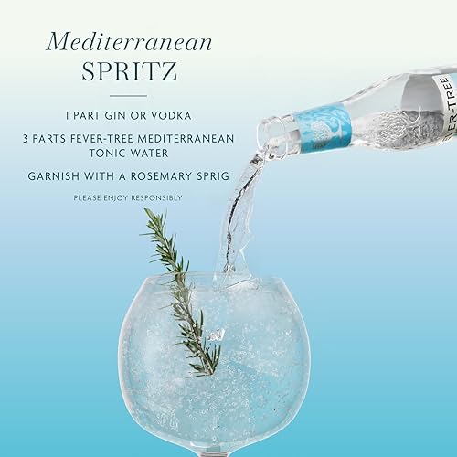 Image of Fever-Tree Mediterranean Tonic Water - Premium Mixer for Cocktails and Mocktails, 6.8 fl oz Bottles, Pack of 24 - Naturally Sourced, Non-GMO