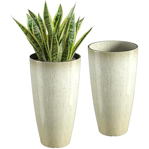 QCQHDU 21-Inch Tall Planters (2 Pack) Cover