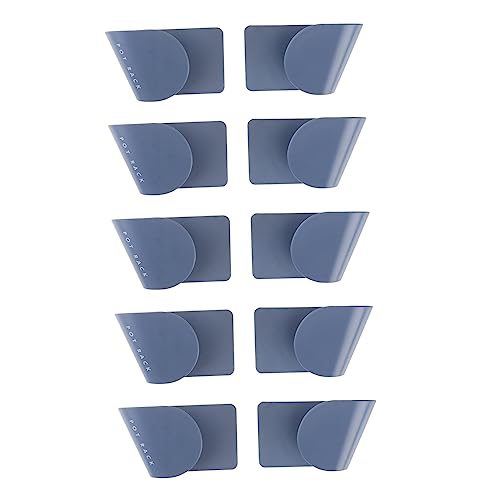 Cabilock 5Pair Abs Blue Pot Lids Storage Rack Seamless Adhesive Kitchen Lid Holder Multifunctional Pot Rest Shelf and Lightweight Organizer for Pots Dishes Trays