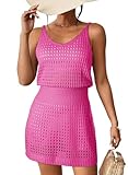 Size: S=US 4-6 , M=US 8-10 , L=US 12-14 , XL=US 16-18 , 2XL=US 20-22. Check more info in Size Chart and Product Description. Design: The cover-up features a scoop neck and sleeveless design, providing a flattering and trendy look. The crochet hollow-...