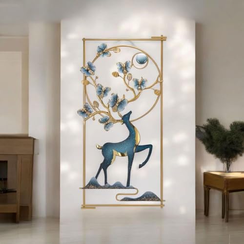 Image of Framing Hub Metal Deer Wall Decor Multicolor Hanging Art Frame for Living Room, Bedroom, Office & Hotel Decoration (Size 24x42 Inch)