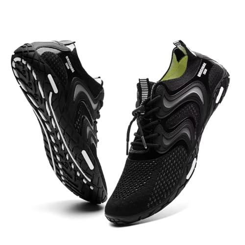 YALOX Water Shoes Men's Women's Swim Shoes Outdoor Beach Barefoot Quick-Dry Aqua Pool Socks Swimming Yoga Surfing Exercise(V021-Black/white,44EU)