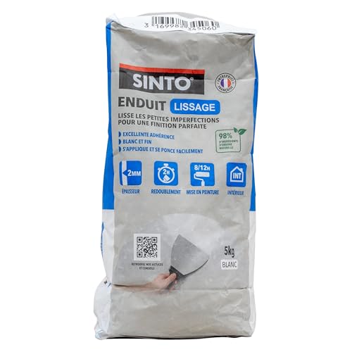 SINTO - Enduit de Lissage Poudre 5kg - Elimine les Petites Imperfections - Crée une Base...