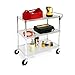 Seville Classics UltraDurable NSF Commercial Heavy Duty Metal Rolling Utility Cart, w/ Steel Shelves, Handle Bar for Restaurant, Garage, Warehouse, Kitchen, Office, Top Shelf (36