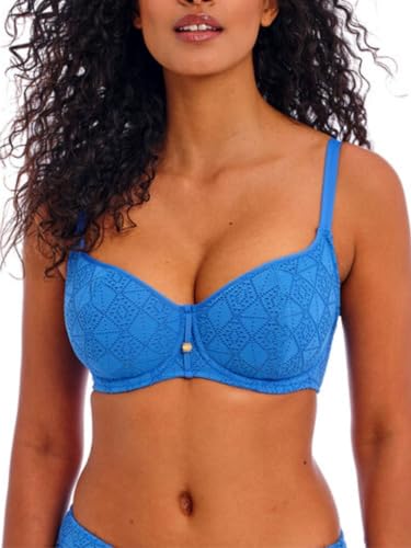 Freya Nomad Nights Underwire Sweetheart Bikini Top Parte Superior de bikiniMujer, Atlantic, 36FF