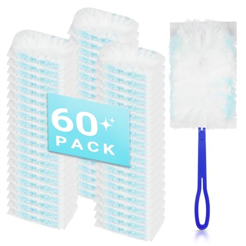 Image of 60 Count Disposable Duster Refills for Cleaning, for Swiffer Duster Refill, Multi-Surface Dusting Refills, Dusting Furniture, Blinds, Ceiling Fans, Helps Remove Allergens