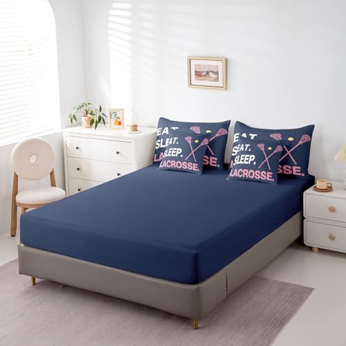 Image of Feelyou Lacrosse Bedding Set Twin Size 7 Piece for Girls Boys Kids