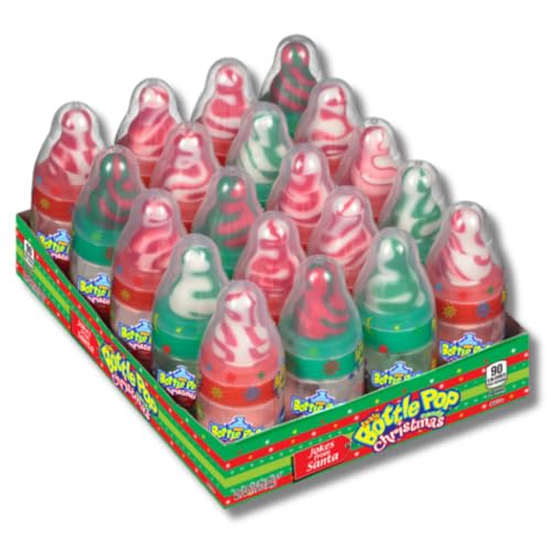 Christmas Baby Bottle Pops - Festive Flavors - Individually Wrapped for Stocking Stuffers & Gifts - By Lyza's Sweets & Treats (Case of 20)