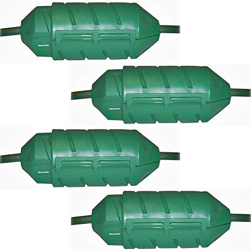 Electriduct Cord Connect Water-Tight Outdoor Lawn Garden Power Extension Housing Cord Lock Protect Holiday Decoration Light Plugs - Green (4 Pack)