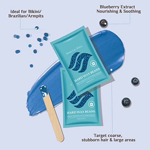 Waxing Kit, Wax Kit For Coarse Hair Removal, Hard Wax Warmer Kit With 4 Bags Hard Wax Beads For Full Body, Face, Brazilian Bikini, Leg Waxing #TOP1