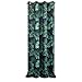 Produktbild Eurofirany Vorhang Glatt Velvet Samt Blätter Aufdruck Muster Trend Ösen Edel Elegant Hochwertig Glamour Schlafzimmer Wohnzimmer, Marineblau + Grün, 135x270cm