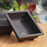 Color: marrón oscuro HZL Macetas de Bonsai, macetas de guardería, Flores de Estilo nórdico Macetas de Bonsai con Bandeja Balcón de plástico Plantas cuadradas/rectangulares Tazón Macetas de guardería