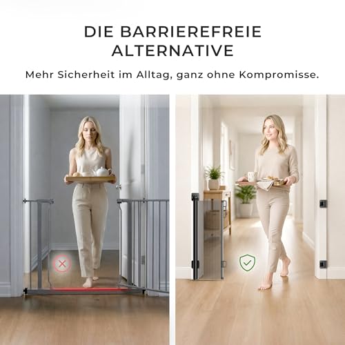 Allyson® Treppen- & Türschutzgitter Kinder, ausziehbar bis 140cm, Schwarz