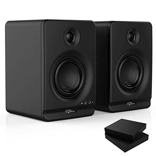 Donner Studio Monitors 4" Near Field Studio Monitors with CSR 5.0 Bluetooth, for Music Production, Live Streaming and Podcasting, 2-Pack Including Monitor Isolation Pads-New Version(Dyna4 Black)