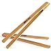 Mr.Art Wood Long Wooden BBQ Tongs (Pack of 2), 11.8" Length - Made in Europe, Best for Grilled Meat, Steaks, Fruits, Vegetables or Bread & Toaster at Kitchen, 100% Natural Ash Wood