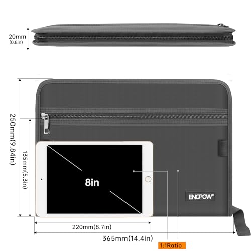 ENGPOW Organizador de arquivos sanfonado, 13 bolsos à prova de fogo, pasta organizadora de documento