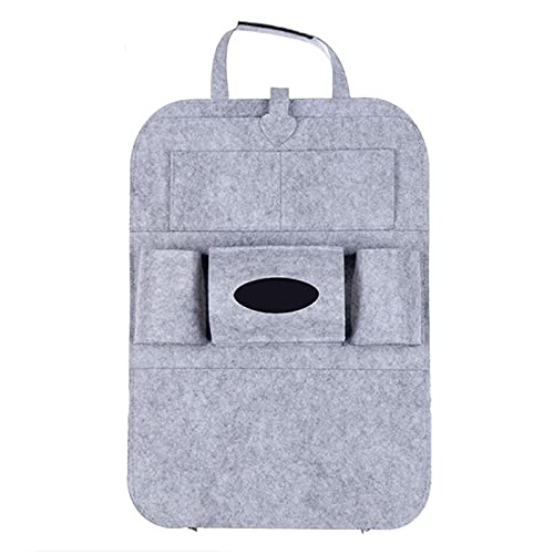 AIOFOGXC Car Back Seat Storage Bag Organizer Trunk Elastic Felt Storage Bag Multi Pockets Organizer Hanging Car Accessories Car Decor (Color Name : Gray)