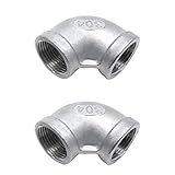 S SYDIEN 2Pcs 304 Stainless Steel 90 Degree Elbow 3/4' NPT Female x 3/4' NPT Female Threaded Pipe Fitting