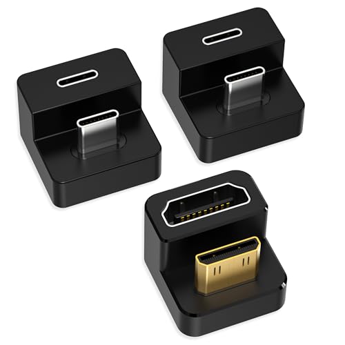 Adaptador USB-C 180 grados AGVEE y mini HDMI en U con transmisión estable 4K para monitor