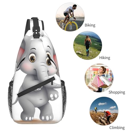 Bolso cruzado con elefante para hombres y mujeres miniatura 6