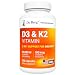 Dr. Berg's Vitamin D3 & K2 Supplement with Purified Bile Salts -Vitamin D3 & K2 Support Healthy Bones and a Healthy Heart - 10,000 IU of Vitamin D3 & 100 mcg of Vitamin K2 MK-7