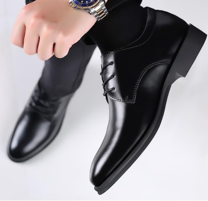 Men's Classic Lace Up Low Top Leather Dress Shoes Mens Comfortable Tuxedo Shoes Formal Derby Shoes Non-Slip Softsole Walking Oxford Shoes2