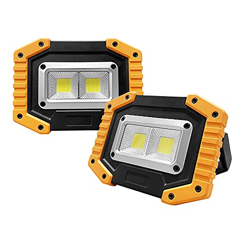 Ltybri Rechargeable Work Light 1500 Lumen LED Work Light Rechargeable Portable Work Light Built-in Power Bank for Outdoor, Machine Repair, Camping, Emergency Lighting-2 Pack