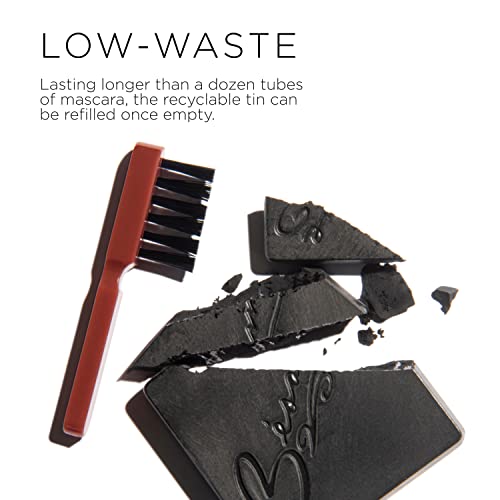 Besame Cosmetics Cake Mascara Black - Volume & Length 3-In-1 Eye Makeup - Eyelash Mascara, Eyeliner, Eyebrow Mascara - Vegan Mascara Sensitive Eyes - Black Mascara And Eyeliner Set + Tin & Applicator #TOP3