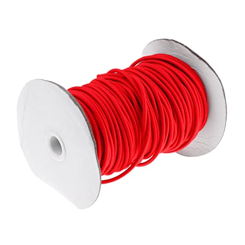 Luzhengyang 4mm Red Elastic Bungee Rope Marine Shock Cord - Tie Down Bungee Cord for Car Truck Roof Racks and Boats - 50m/164ft - 75m