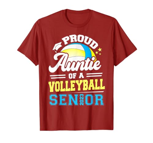 Proud Auntie of A Volleyball Senior 2023 Graduation T-Shirt, Men, Cranberry Red, 3X-Large