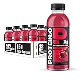 Protein2o Hydration Drink - 2-in-1 Liquid Clear Whey Protein Isolate and Electrolyte Drink - 15g Protein, Vitamins B5, B6 - Post-Workout Recovery - 16.9 Fl Oz - 12 Count Wild Cherry
