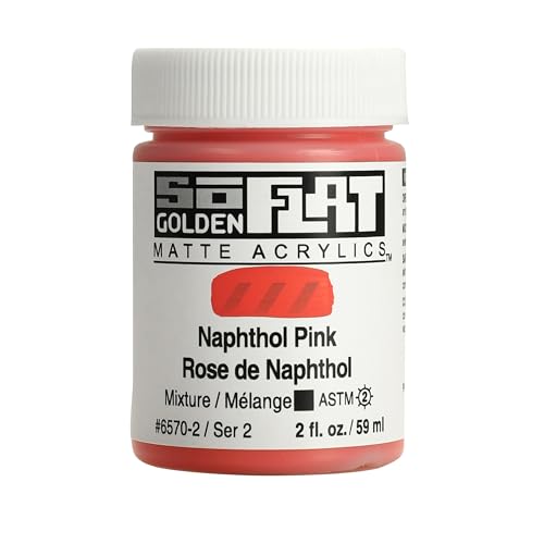 Golden SoFlat Matte Acrylic Paint, 2oz jar, Naphthol Pink (6570-2)