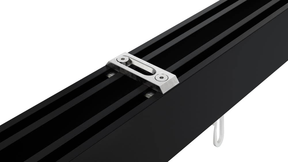 DécoProfi Gardinenstange Innenlauf 2-läufig Set rechteckig Above Schwarz/Verchromt I Länge: 160cm Aluminium für Deckenmontage I Als Gardinenschiene & Vorhangstange geeignet
