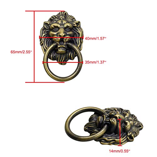 Luomorgo 12 Pack Cabinet Knobs Pulls Lion Head Ring Pulls Handle For Drawer Dresser Wardrobe Kitchen Cupboard, L 2.6" X W 1.6" #TOP1