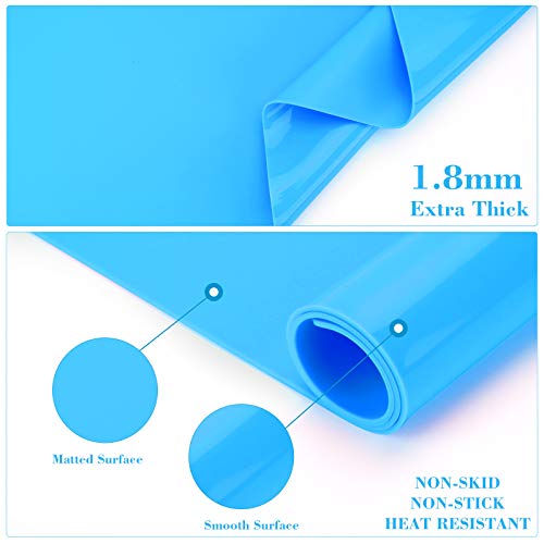 27.6 x 19.7 inches Oversize Silicone Mats, Gartful Nonstick Silicone Craft Sheets for Resin Molds, Multipurpose Countertop Mats for Epoxy Resin, Glitter Slime, Paint, Blue - Thumbnail 2