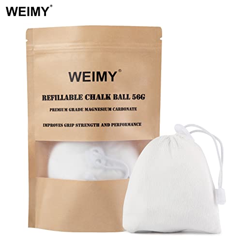 Weimy Chalk Ball 2 Oz, Refillable Chalk Ball For Chalk Bag For Rock Climbing, Weightlifting, Gymnastics, Gym Chalk Sock, Workout Chalk For Hands #TOP4