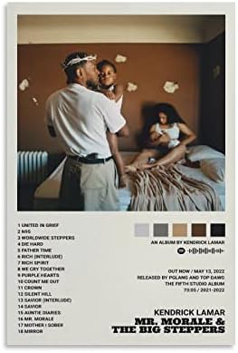 ZOIS Kendrick Lamar Poster Mr. Morale & The Big Steppers Album Cover Decorative Painting Canvas Wall Art Living Room Posters Bedroom Painting 12x18inch(30x45cm), Unframe-style