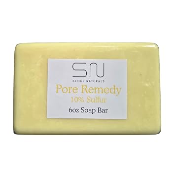 Seoul Naturals Pore Remedy 10% Sulfur Soap with Lemongrass and Tea Tree Oil for Acne, Blemishes, and Deep Cleansing, k beauty inspired, 6oz