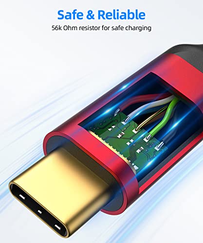 Sunguy 10Gbps Usb C 3.1 Gen 2 Cable, 1.5Ft Usb A To C Nylon Braided 3A Fast Charging & Data Transfer Android Auto Type C Cable Compatible With Galaxy S21 S20 S10 S10E Note 20, Pixel 6 5 (Red) #TOP5