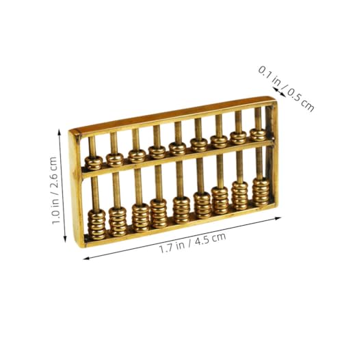 Image of TOYANDONA Miniature Brass Abacus Feng Shui Abacus Mini Copper Ancient Figurine Chinese Math Calculating Tool
