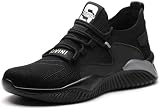 Sicherheitsschuhe Arbeitsschuhe Herren Damen mit Stahlkappe Schwarz 40 EU