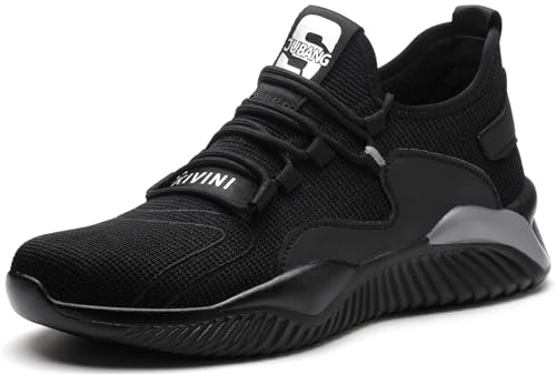 Sicherheitsschuhe Arbeitsschuhe Herren Damen mit Stahlkappe Schwarz 37 EU