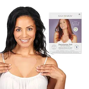 Silc Skin Decollette Pad Medical Grade Chest Wrinkle Patches For Sleep Lines And Sun Damage, Reusable Silicone Chest Pad, 30 Day Supply