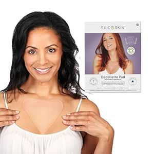Silc Skin Decollette Pad - Medical-Grade Chest Wrinkle Pads, Smoothing Anti Wrinkle Chest Pads, Reusable Silicone Chest Wrinkle Patches, 30 Day Supply